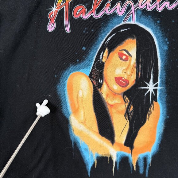 Aaliyah T shirt Vintage retro Spray paint style black - Picture 3 of 11